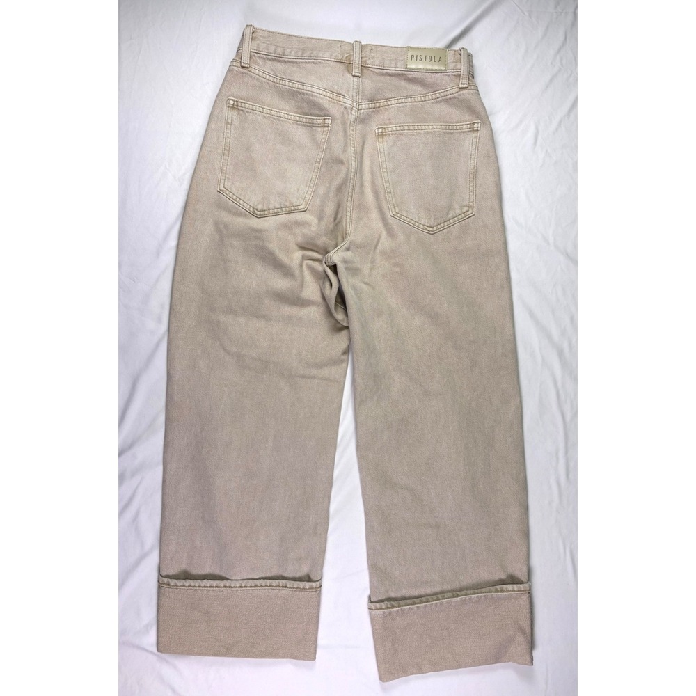 Pistola Ryder High Rise Cuffed Jeans 27 Oat Wide Leg Coastal Euro Neutral Modern - Picture 8 of 8